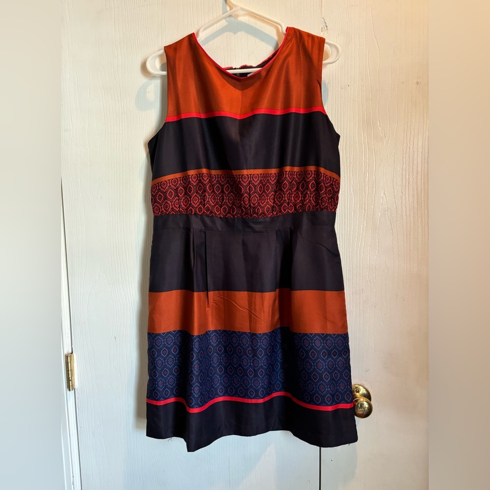 LOFT Orange and Black Mini Dress